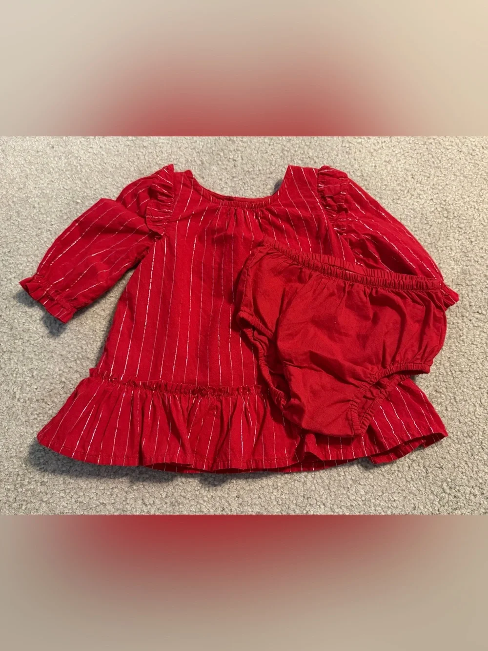 Baby Gap Red Long Sleeve Dress Pants Outfit Set Lot Of 2 Size 3-6 Months New
